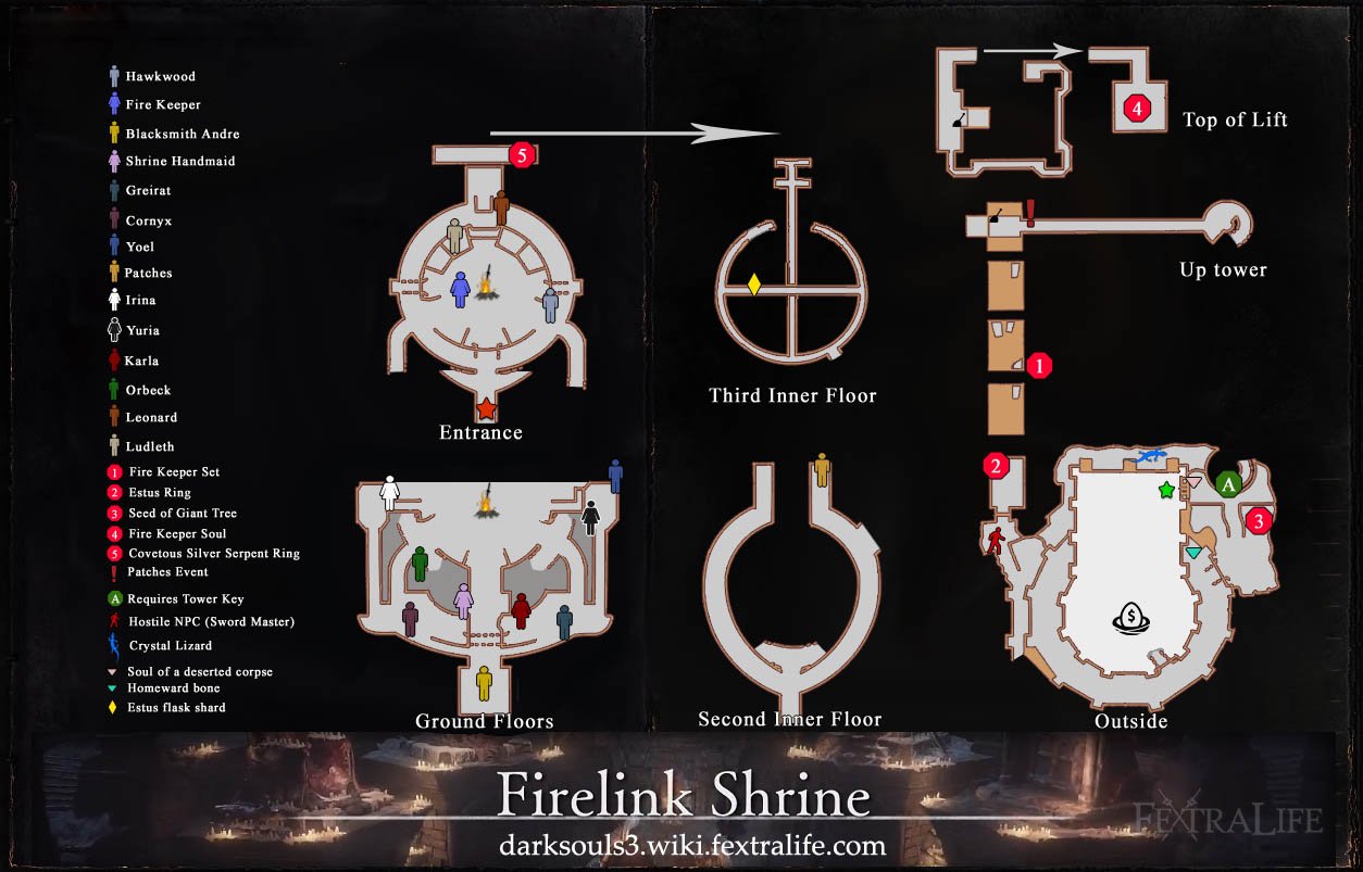 3 Maps Firelink Shrine Map