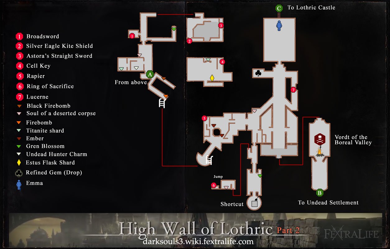 3 Maps High Wall of Lothric Map 2